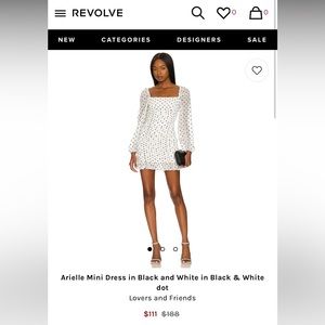 Arielle Mini Dress in Black and White in Black & White dot